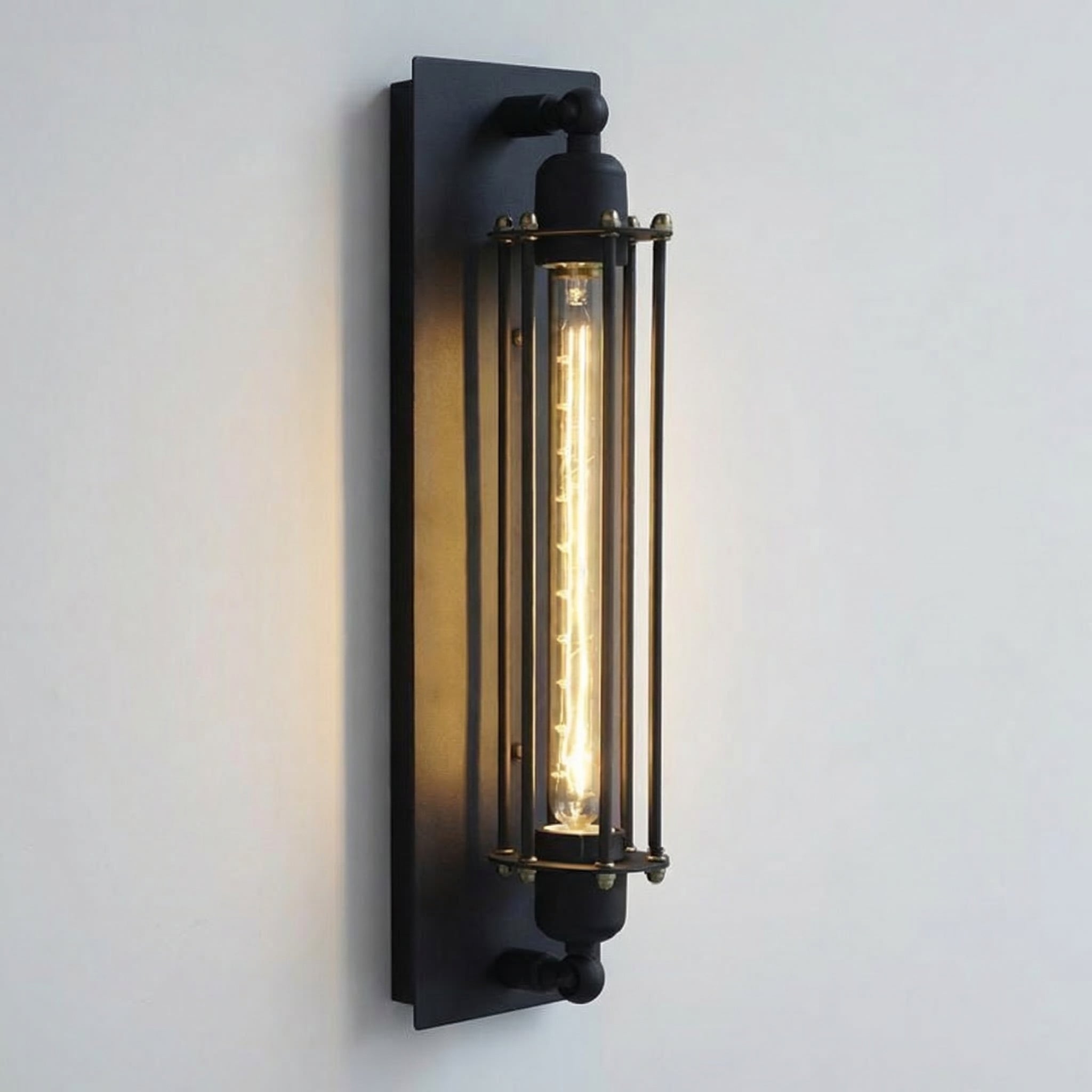 Belmora – Lampada da parete LED con gabbia in ferro