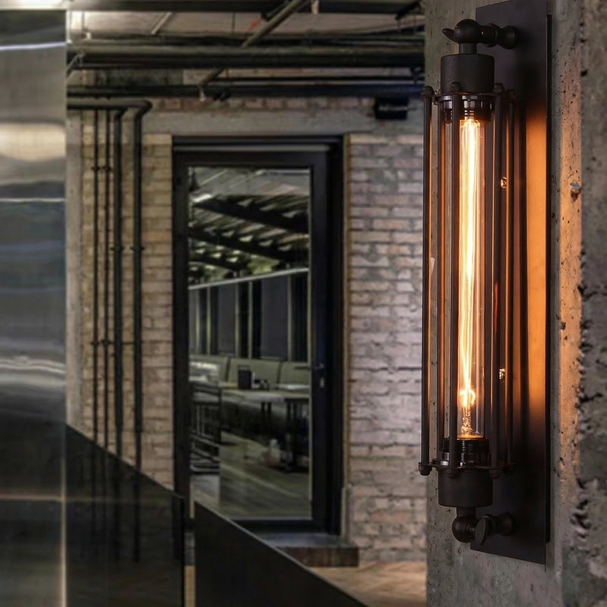 Belmora – Lampada da parete LED con gabbia in ferro