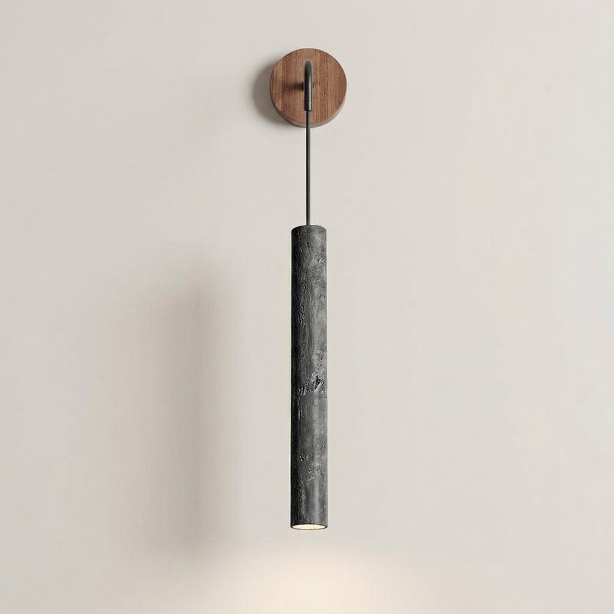 Trowen - Lampada da parete a tubo in travertino da 30 cm  