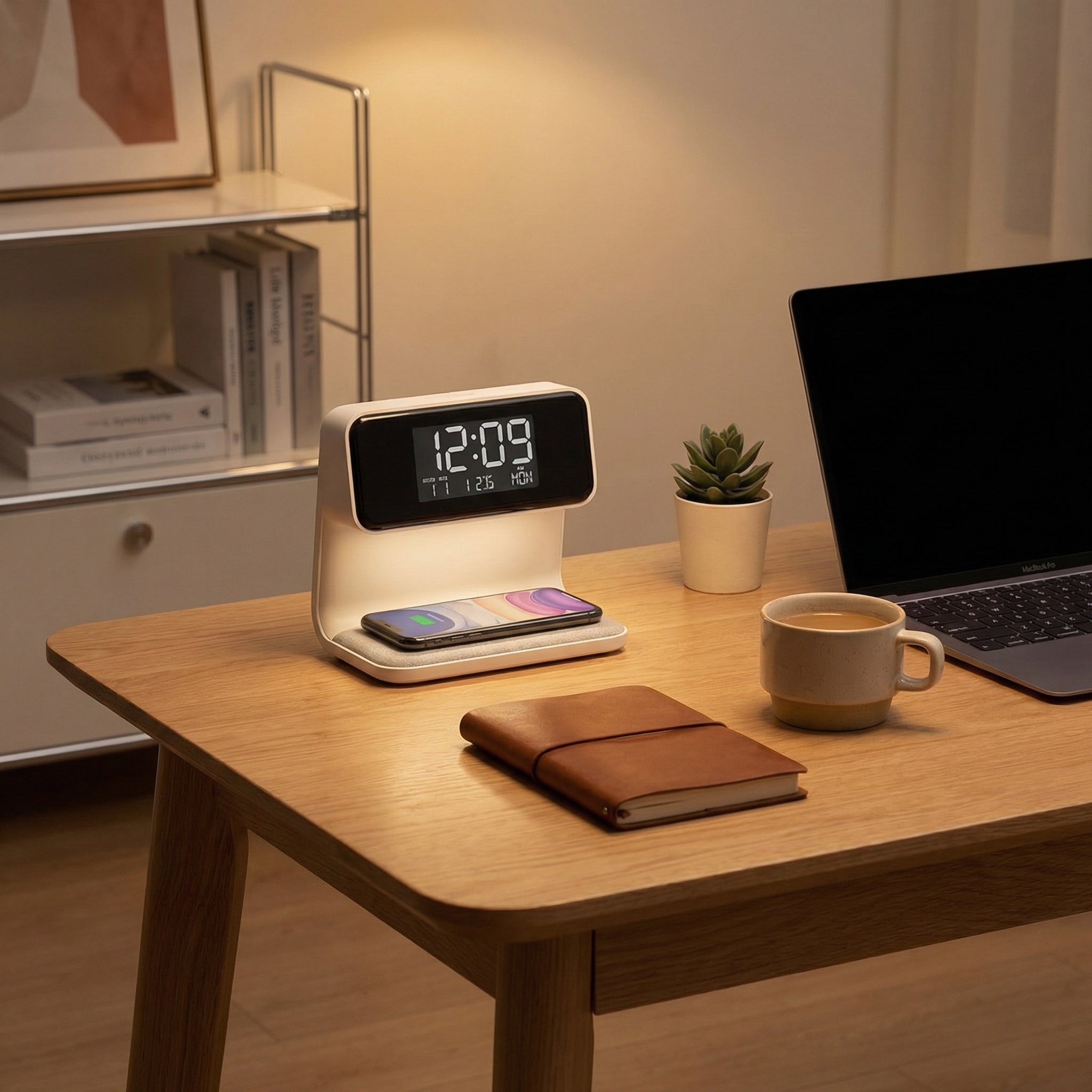Nyxen - Sveglia intelligente 3 in 1 con luce notturna e ricarica wireless  