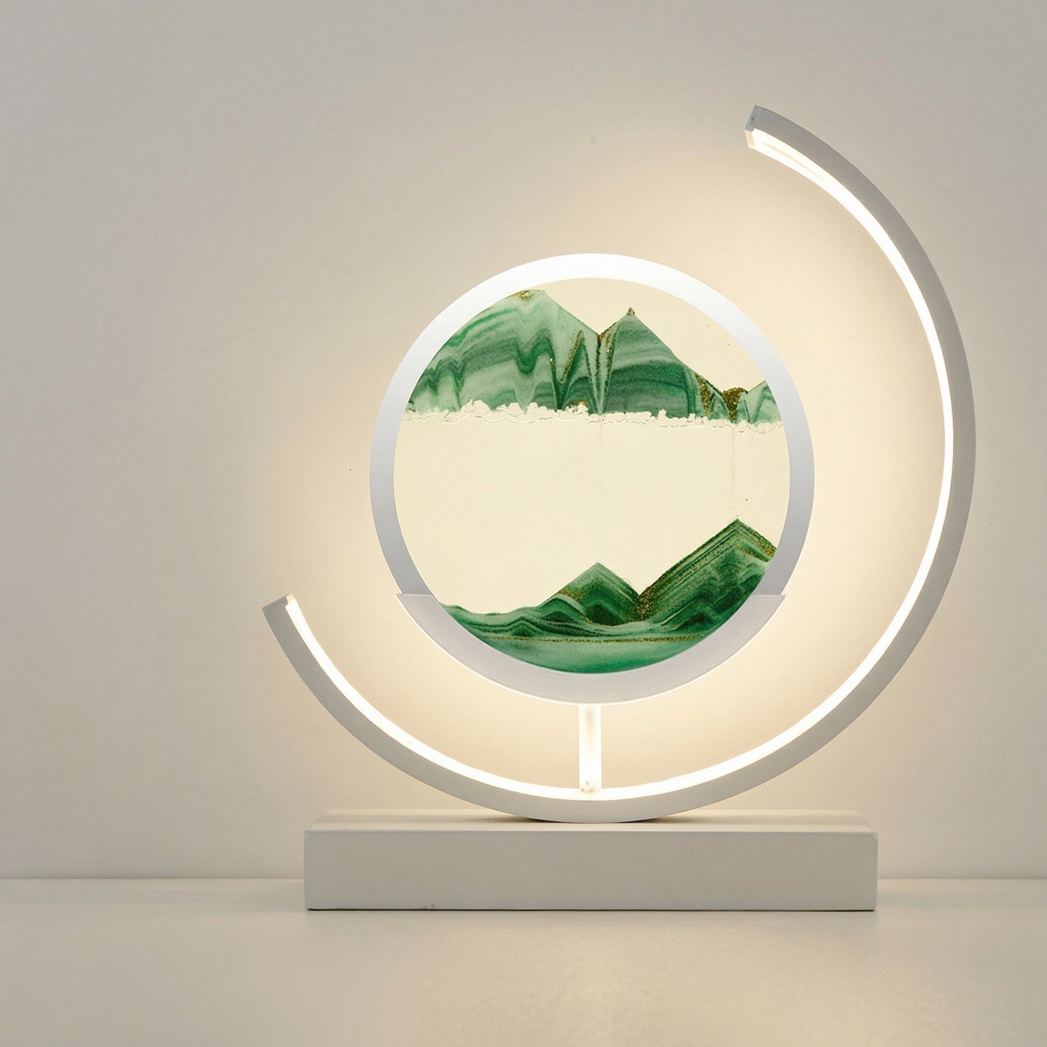 Virelith - Lampada da tavolo artistica 3D con sabbia mobile  