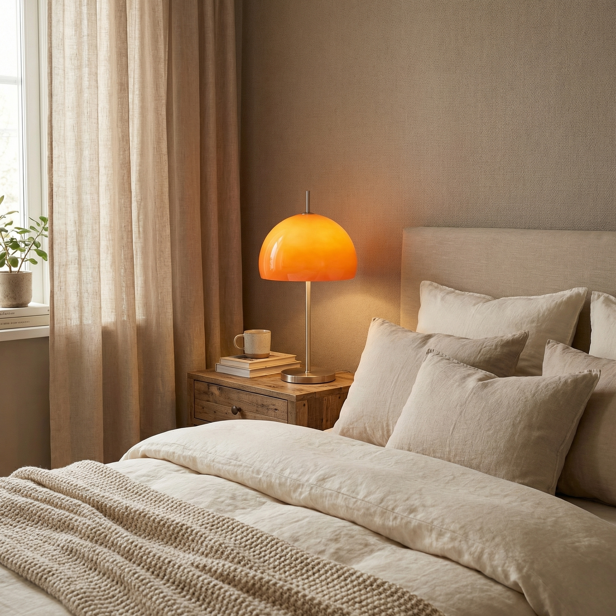 Lumoba - Lampada da tavolo Bauhaus a fungo in vetro  