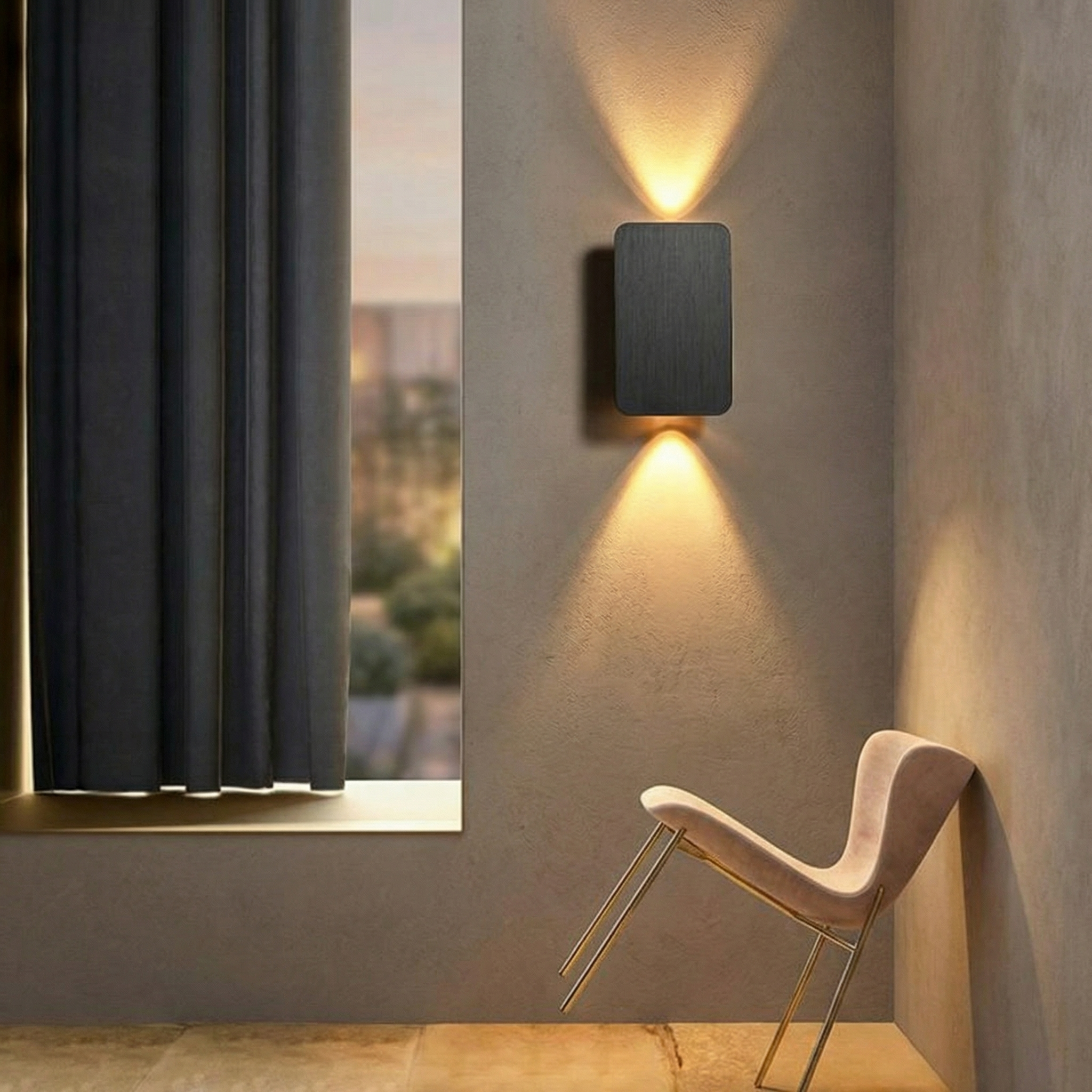 Cireonn - Lampe murale montée haut-bas en aluminium brossé