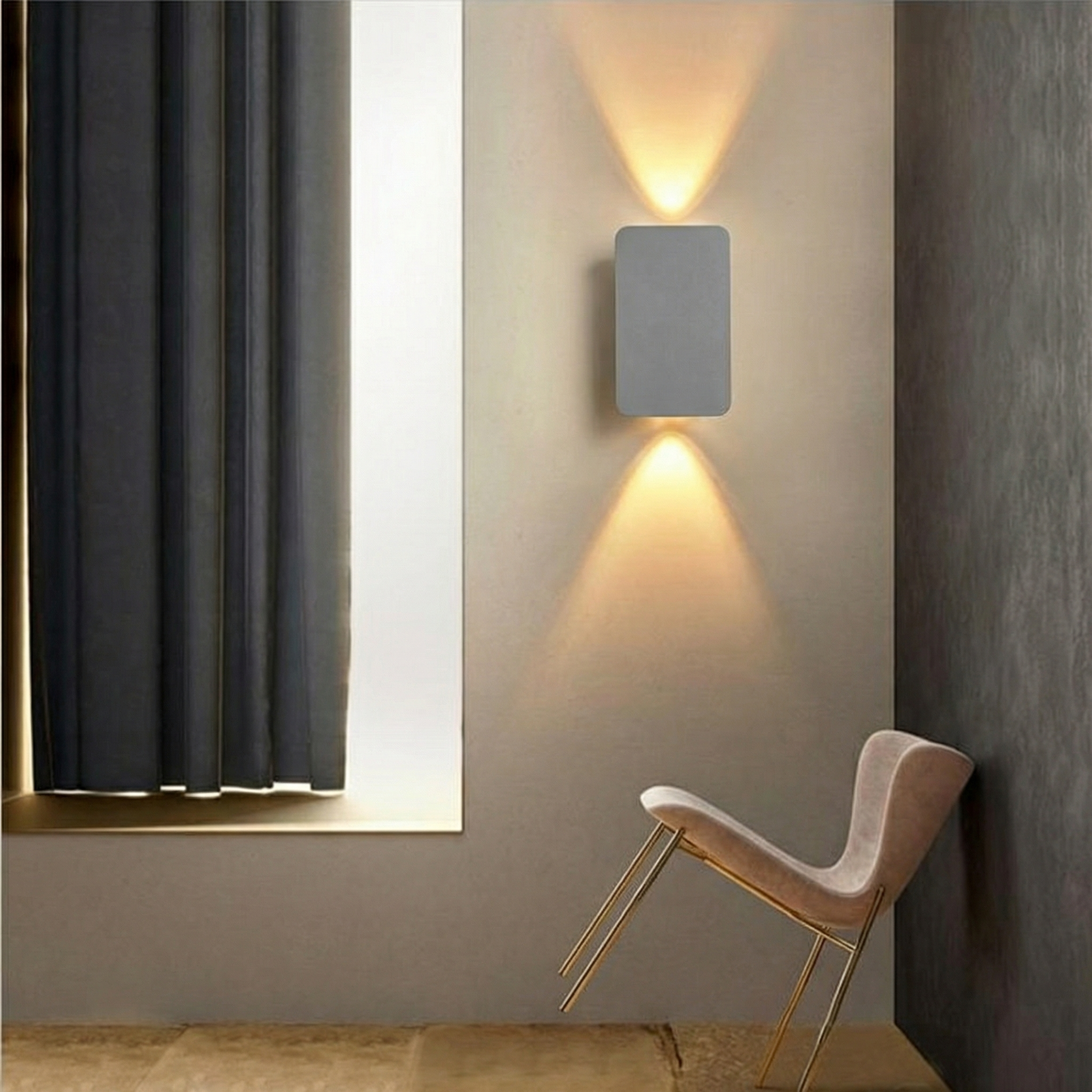 Cireonn - Lampe murale montée haut-bas en aluminium brossé