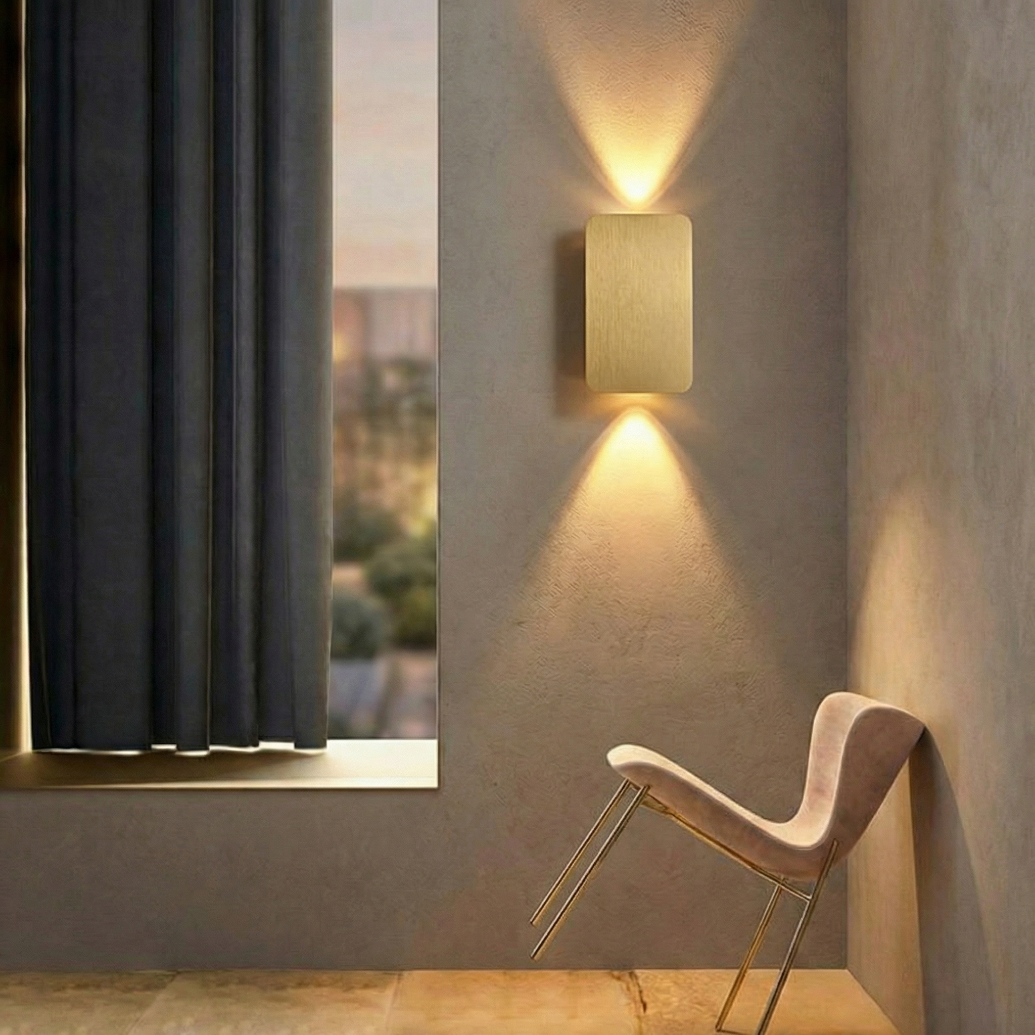 Cireonn - Lampe murale montée haut-bas en aluminium brossé