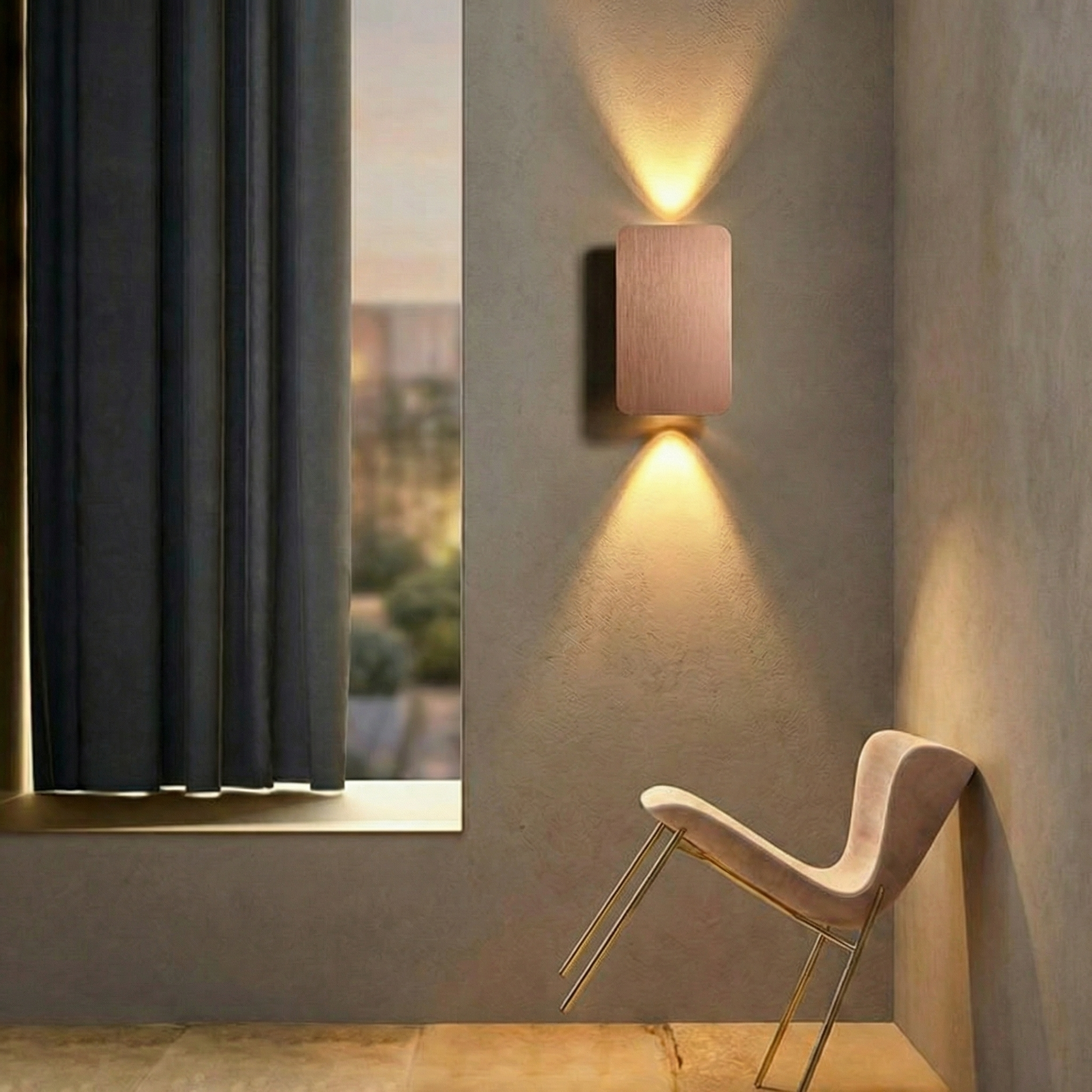 Cireonn - Lampe murale montée haut-bas en aluminium brossé