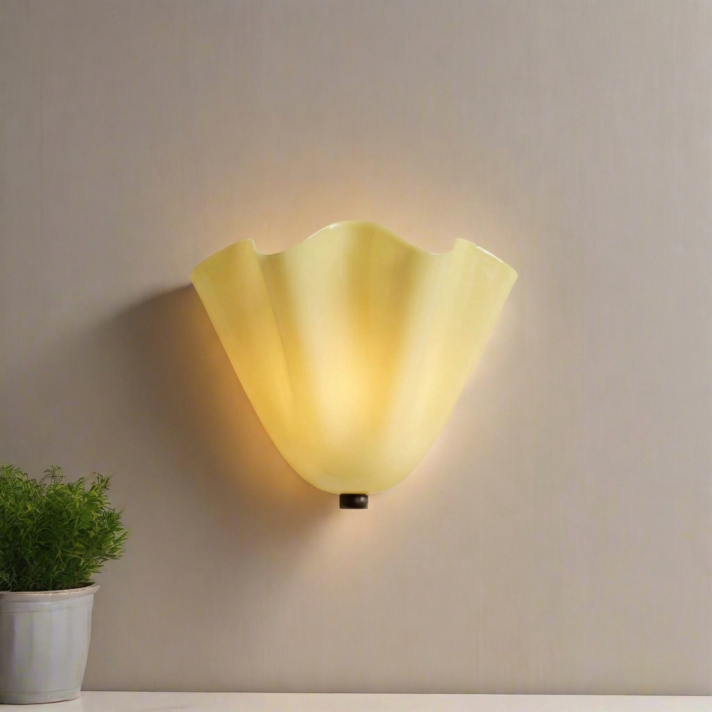 Stained Glass Shell Wall Sconce Art Deco LED - Image 2