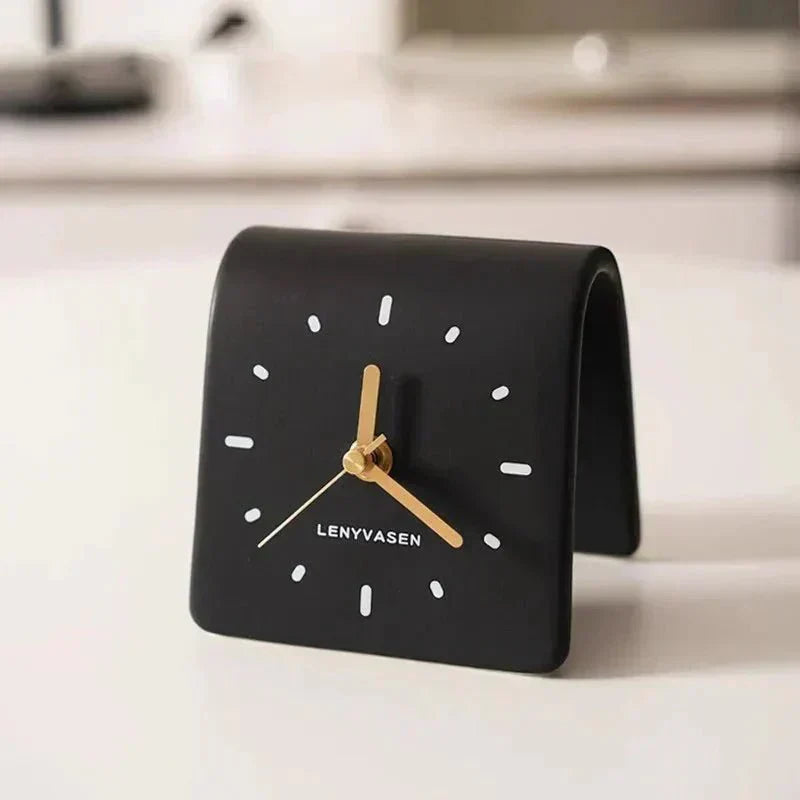 Ravieno – Horloge de bureau en céramique quartz silencieuse