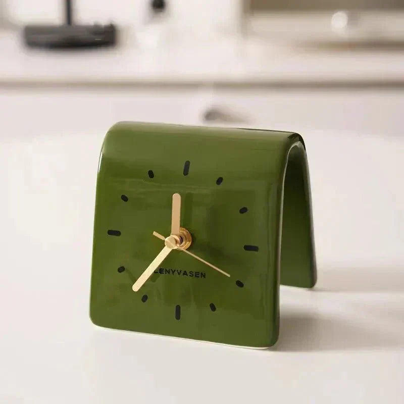Ravieno – Horloge de bureau en céramique quartz silencieuse