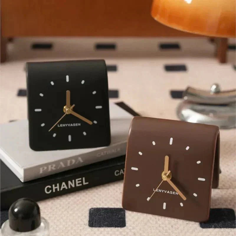 Ravieno – Horloge de bureau en céramique quartz silencieuse