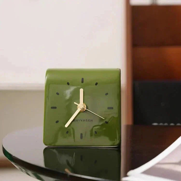 Ravieno – Horloge de bureau en céramique quartz silencieuse
