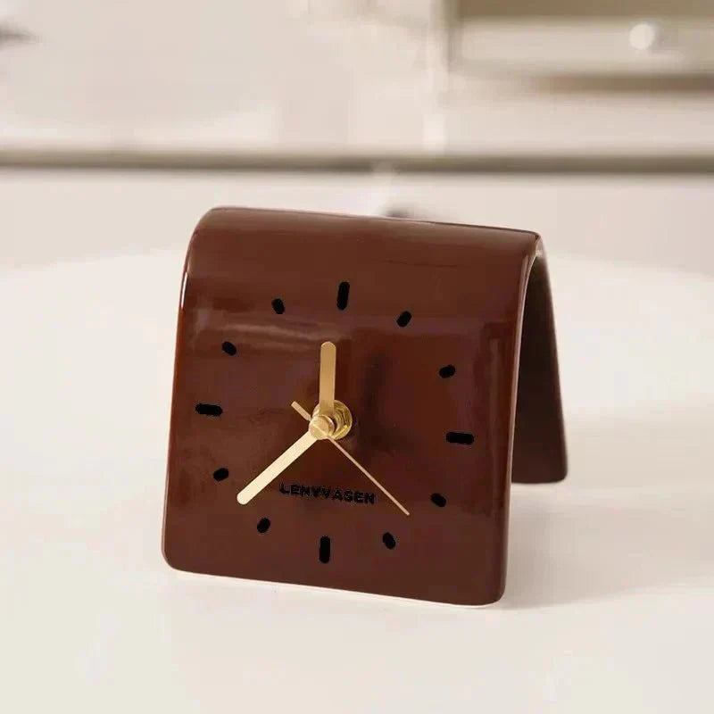 Ravieno – Horloge de bureau en céramique quartz silencieuse