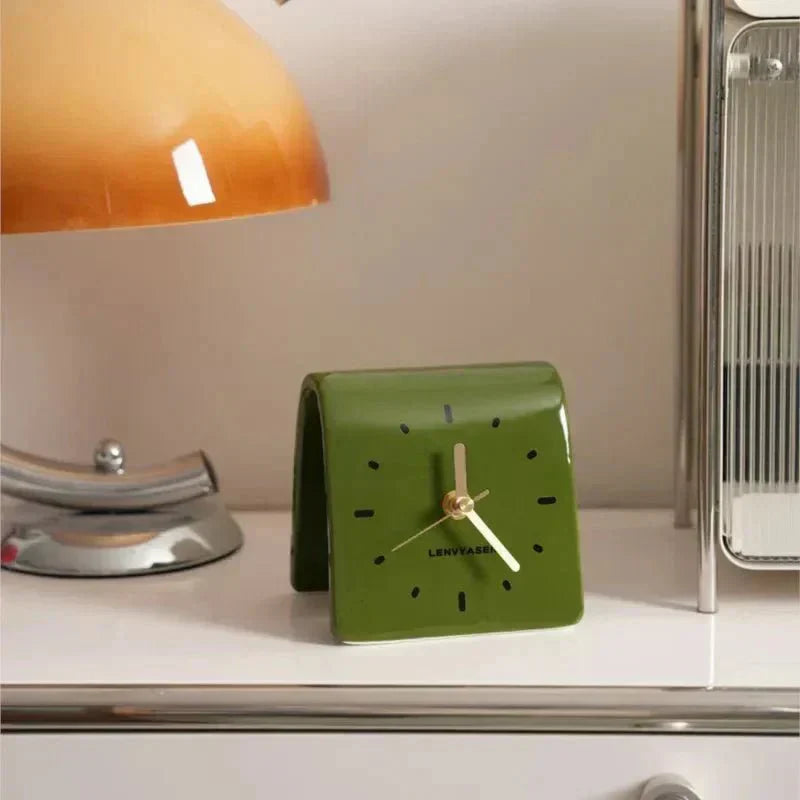 Ravieno – Horloge de bureau en céramique quartz silencieuse