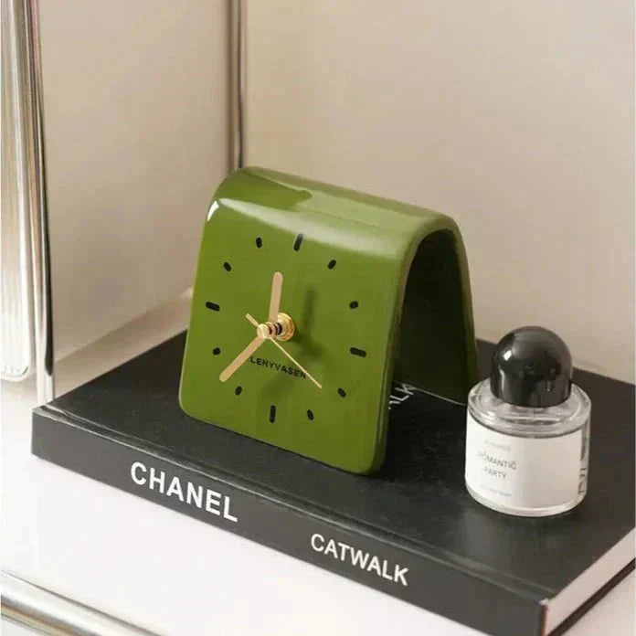 Ravieno – Horloge de bureau en céramique quartz silencieuse