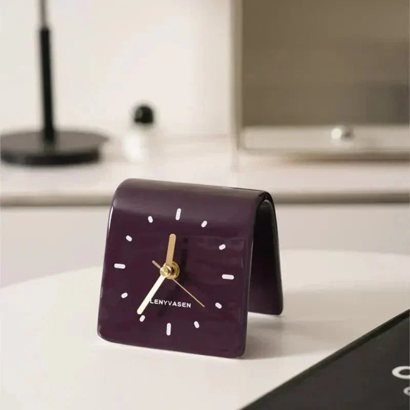 Ravieno – Horloge de bureau en céramique quartz silencieuse