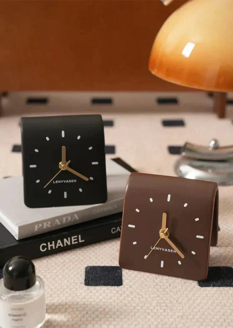Ravieno – Horloge de bureau en céramique quartz silencieuse
