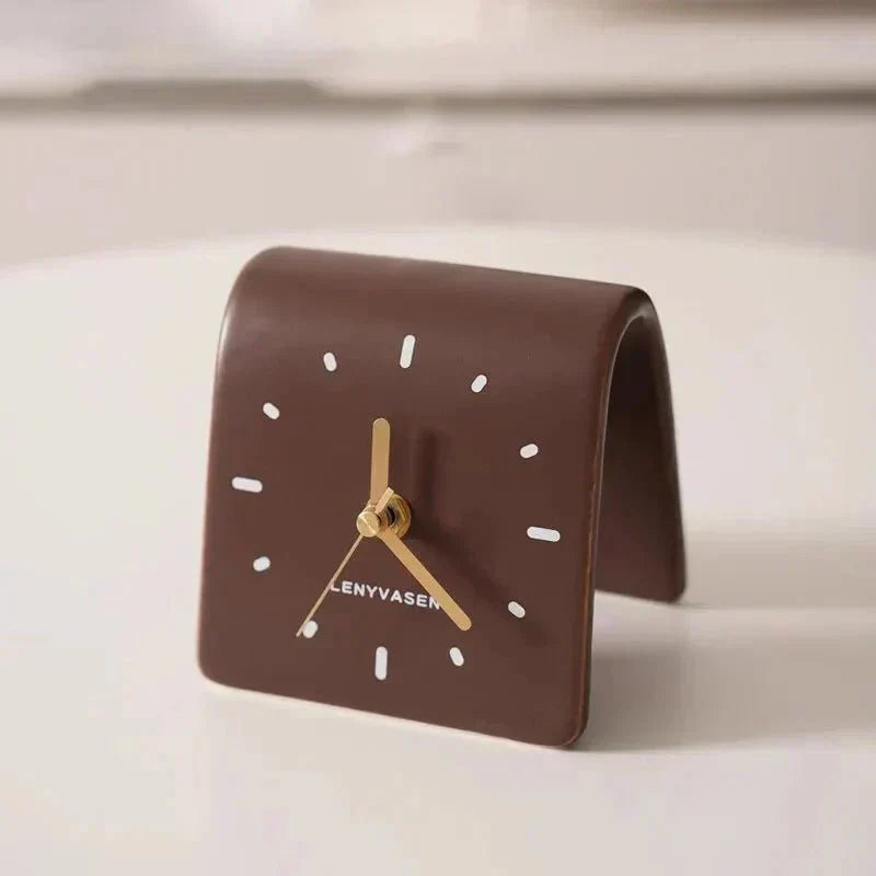 Ravieno – Horloge de bureau en céramique quartz silencieuse