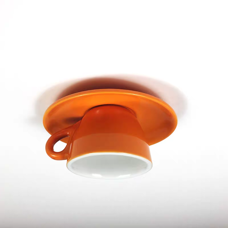 Valentin – Plafonnier moderne design tasse à café en céramique bleu rose jaune