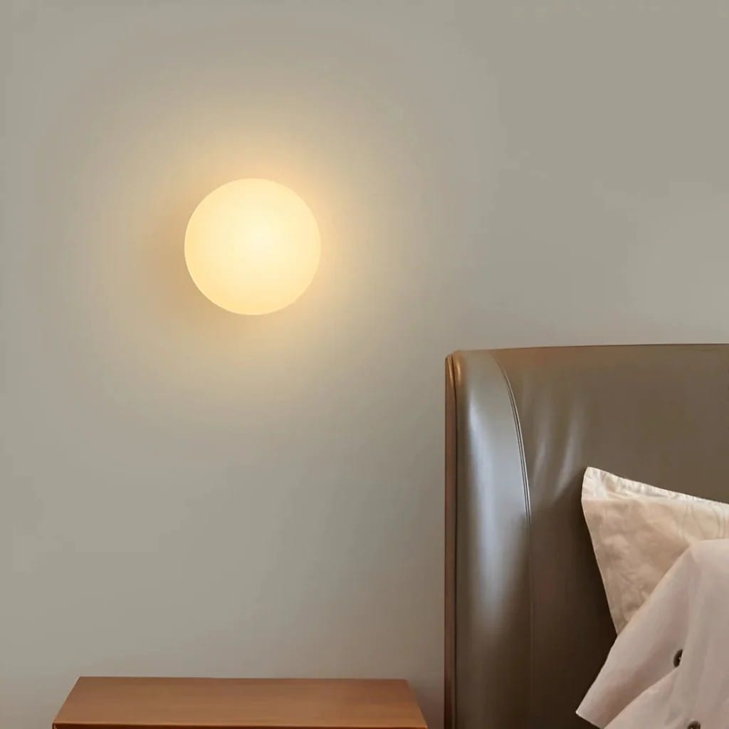 Wurelios – Japandi White Glass Wall Sconce