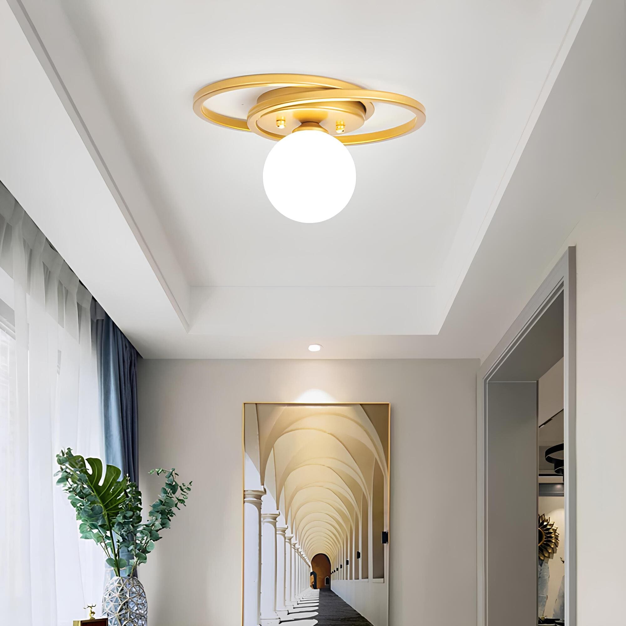 Spherical Metal Ceiling Lamp LED Dimmable