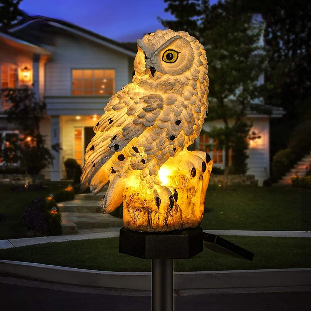 Lumiowlis - Lampada da giardino solare a forma di gufo