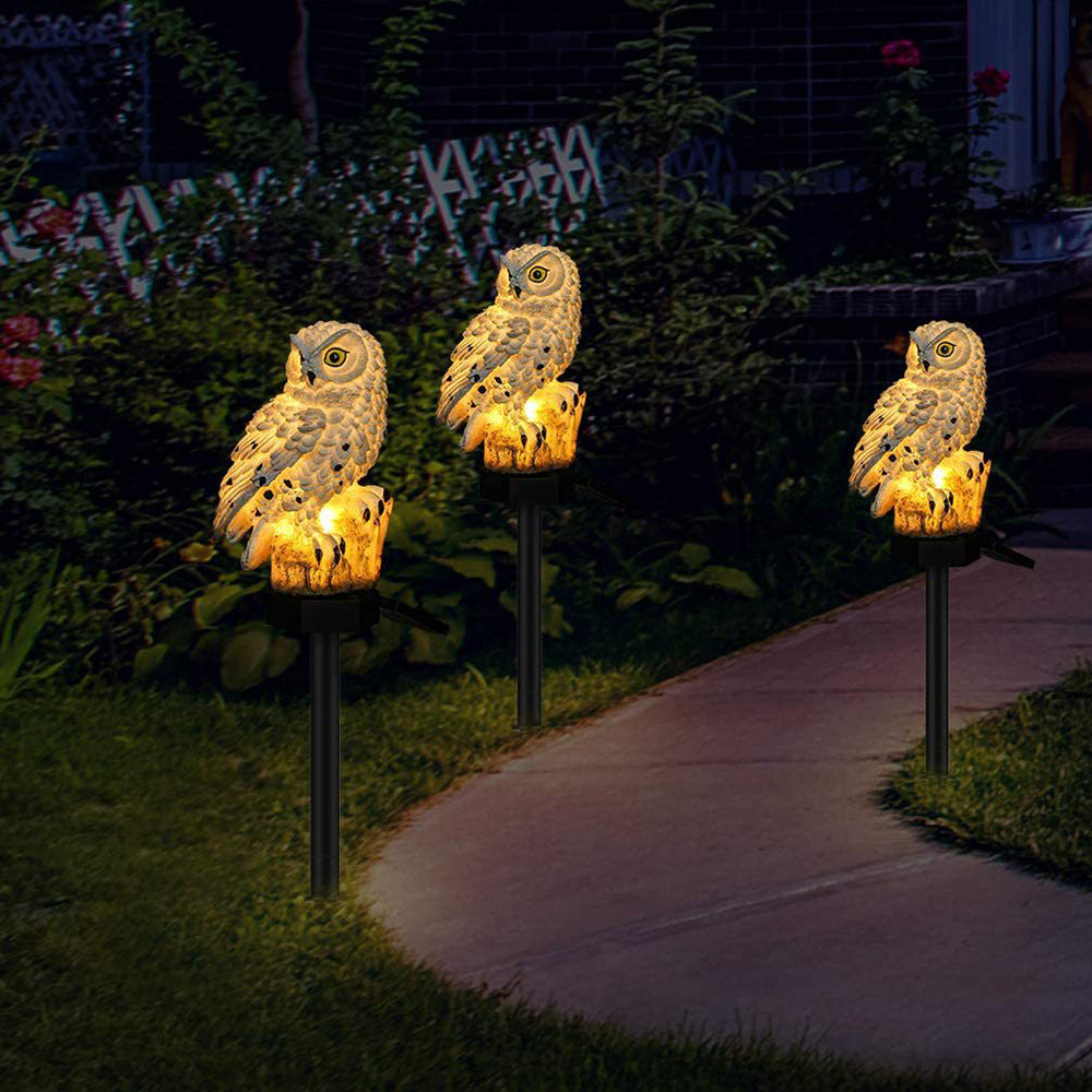 Lumiowlis - Lampada da giardino solare a forma di gufo