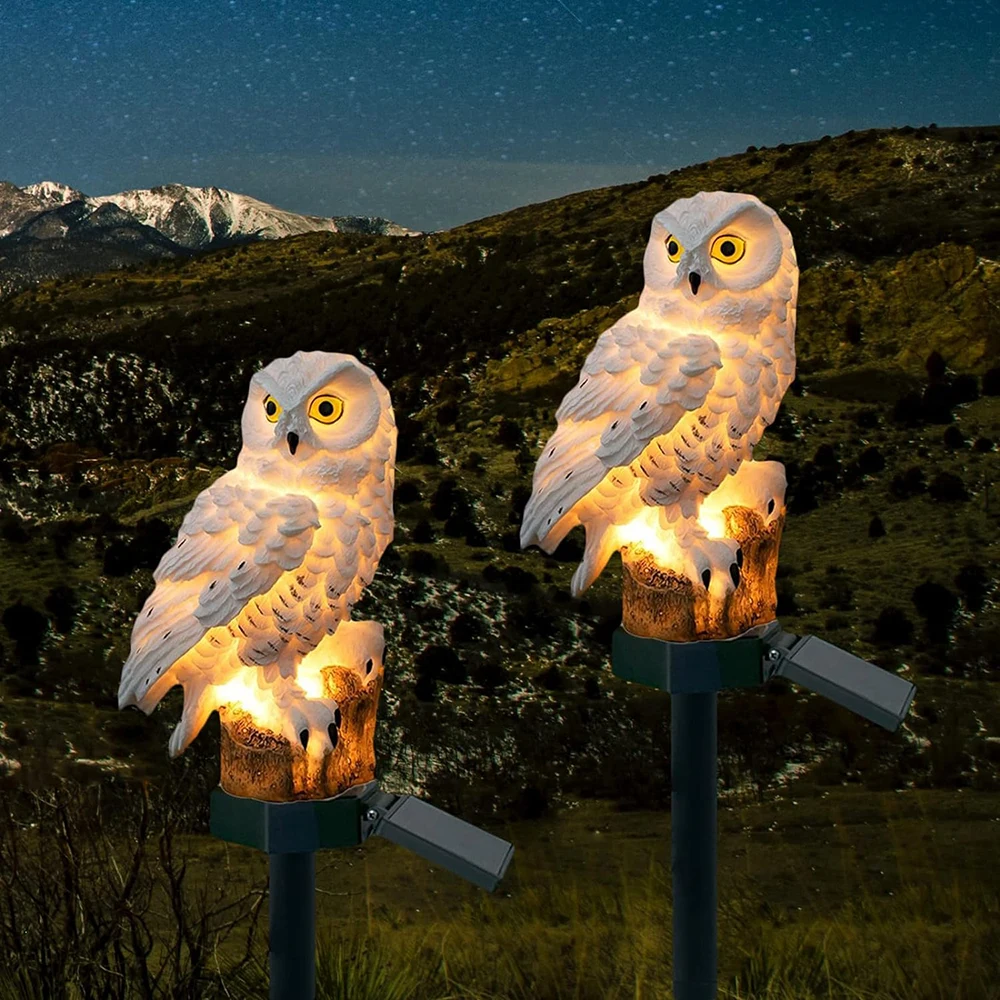 Lumiowlis - Lampada da giardino solare a forma di gufo