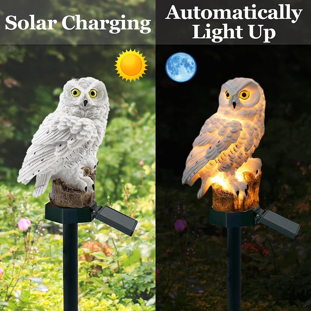 Lumiowlis - Lampada da giardino solare a forma di gufo
