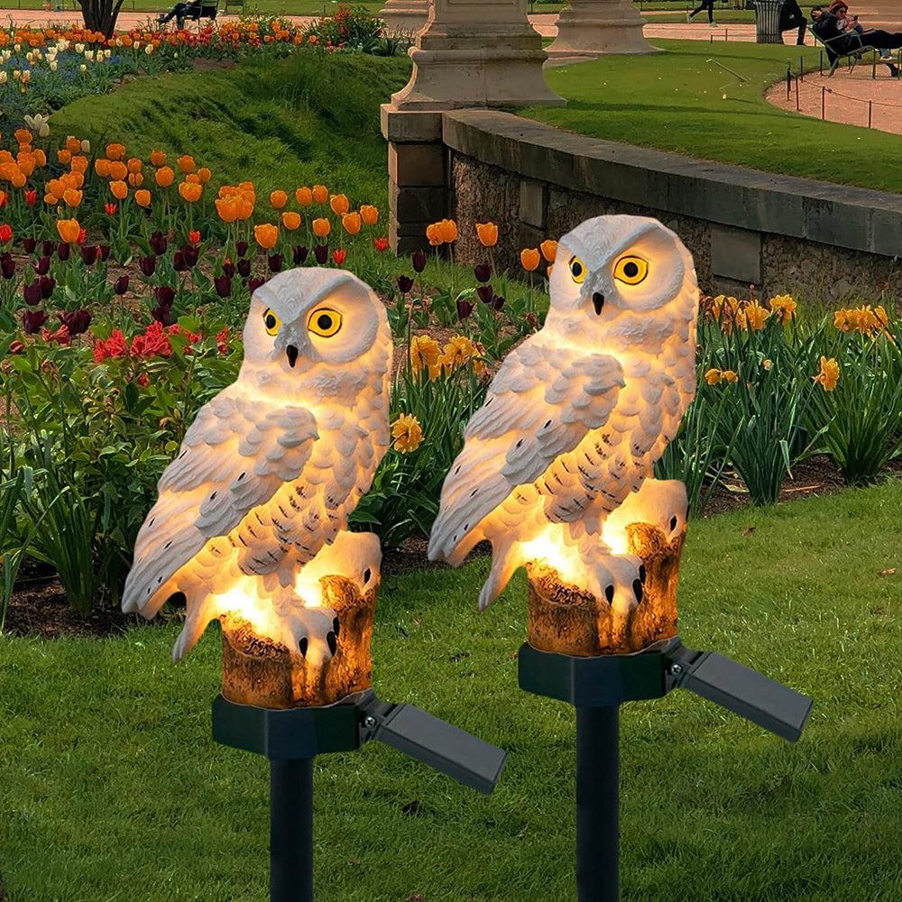 Lumiowlis - Lampada da giardino solare a forma di gufo