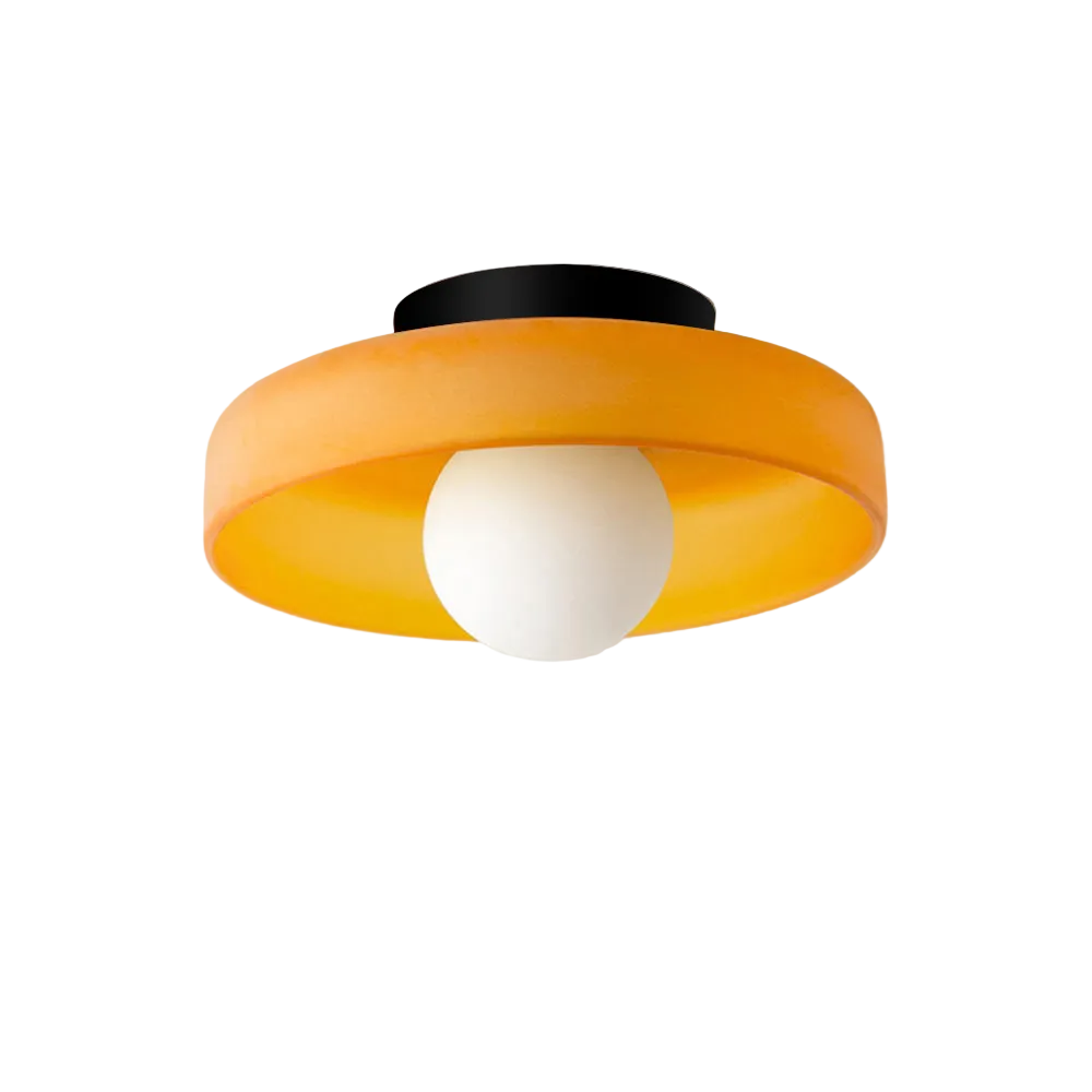 Levara - Lampada da soffitto rotonda moderna con paralume in vetro