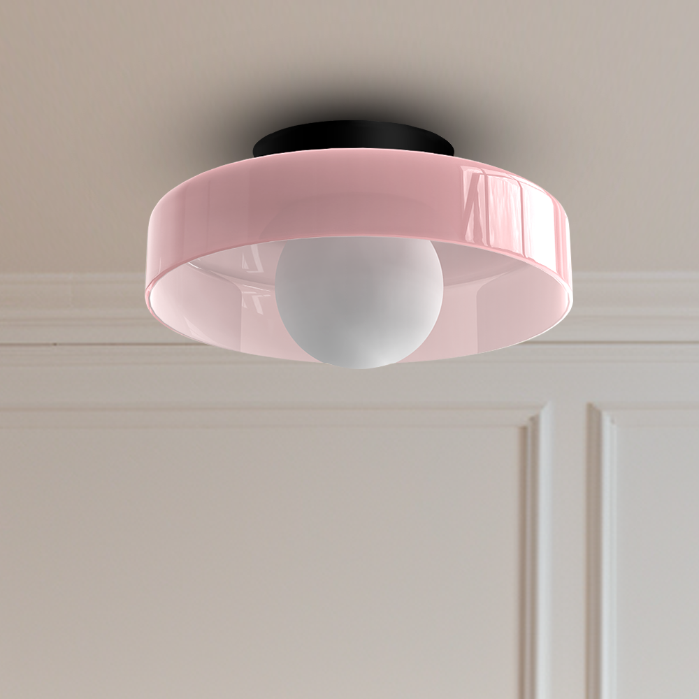 Levara - Lampada da soffitto rotonda moderna con paralume in vetro