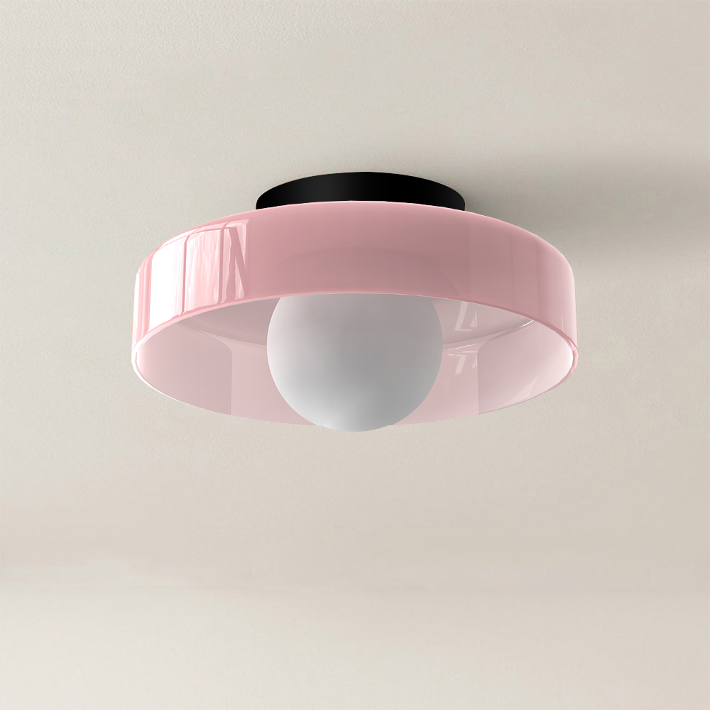 Levara - Lampada da soffitto rotonda moderna con paralume in vetro
