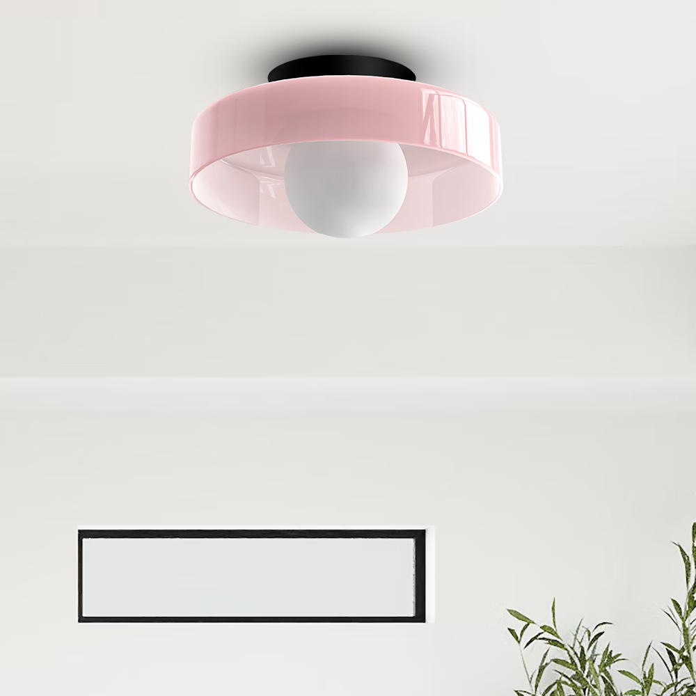 Levara - Lampada da soffitto rotonda moderna con paralume in vetro