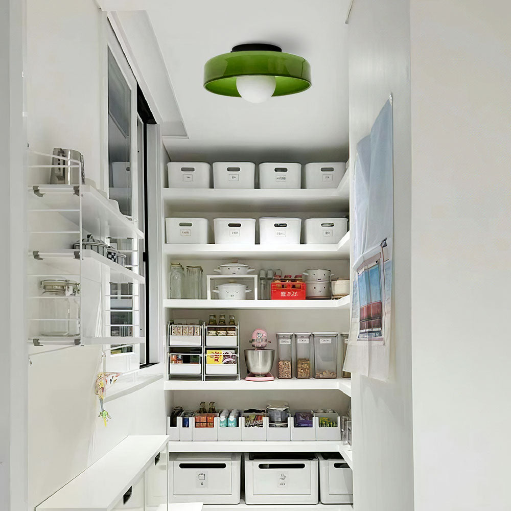 Levara - Lampada da soffitto rotonda moderna con paralume in vetro