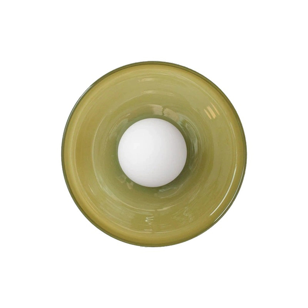 Levara - Lampada da soffitto rotonda moderna con paralume in vetro
