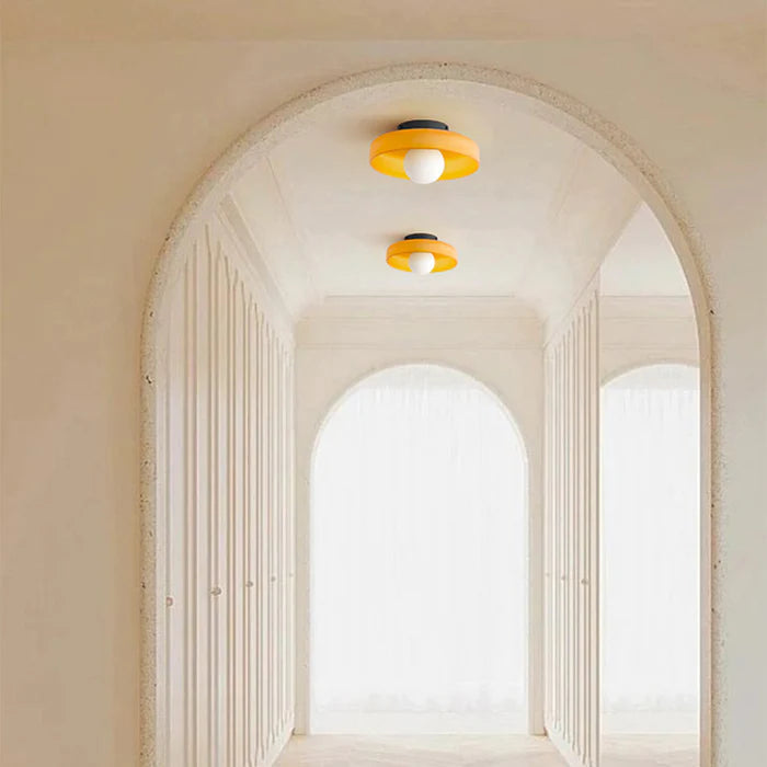 Levara - Lampada da soffitto rotonda moderna con paralume in vetro