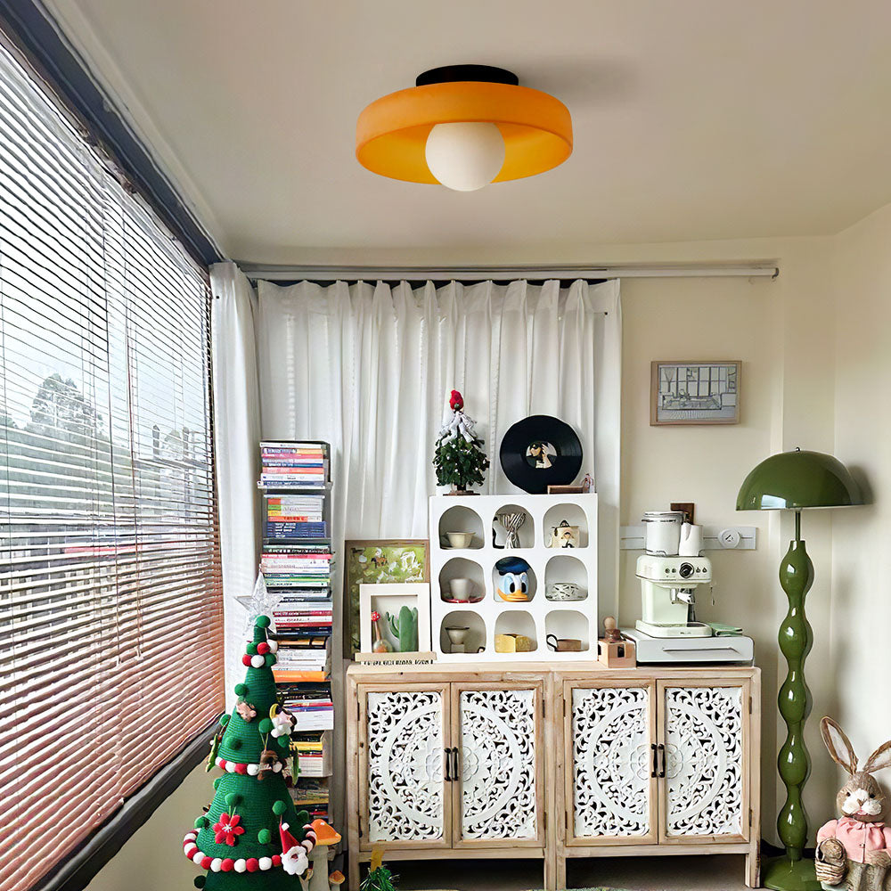 Levara - Lampada da soffitto rotonda moderna con paralume in vetro