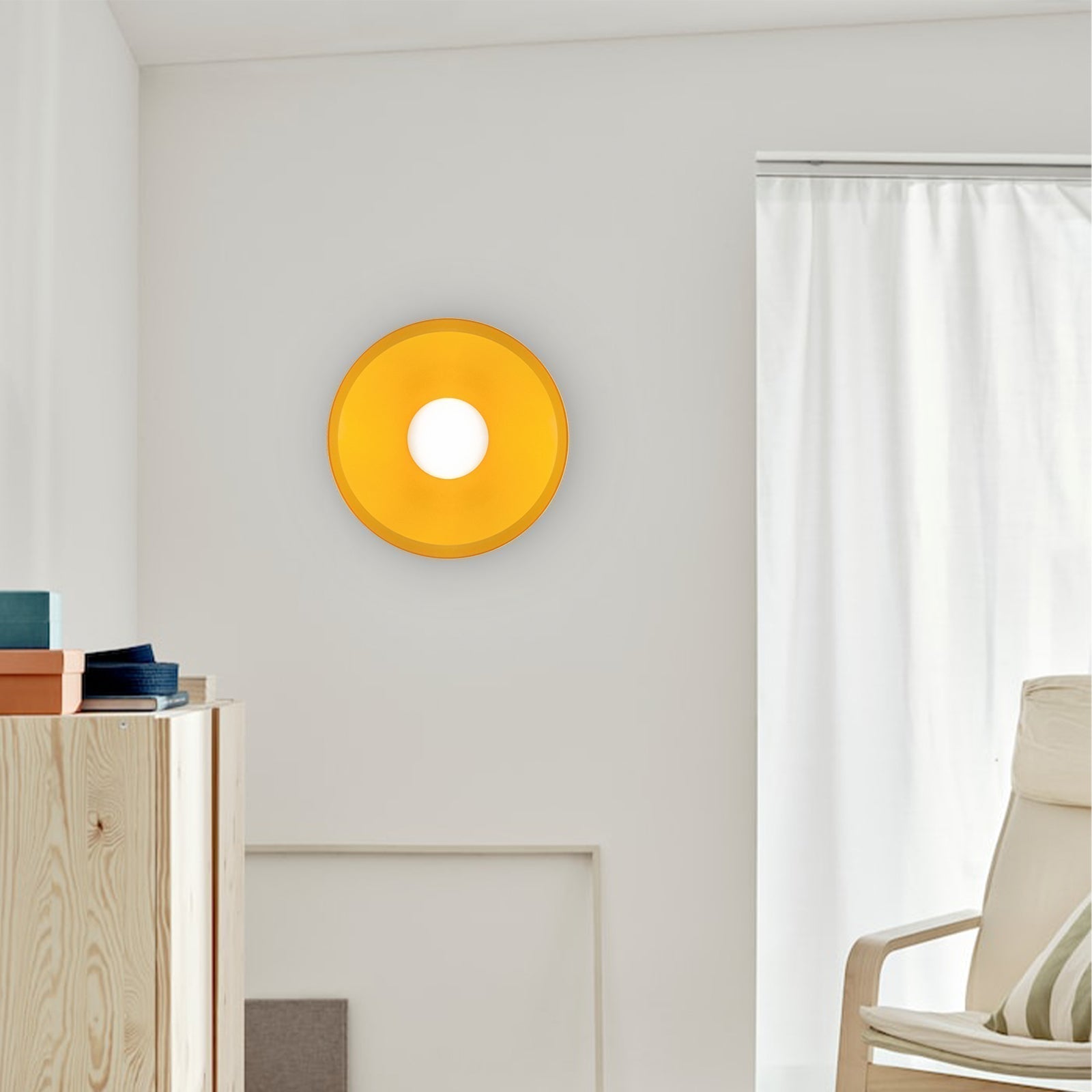 Levara - Lampada da soffitto rotonda moderna con paralume in vetro