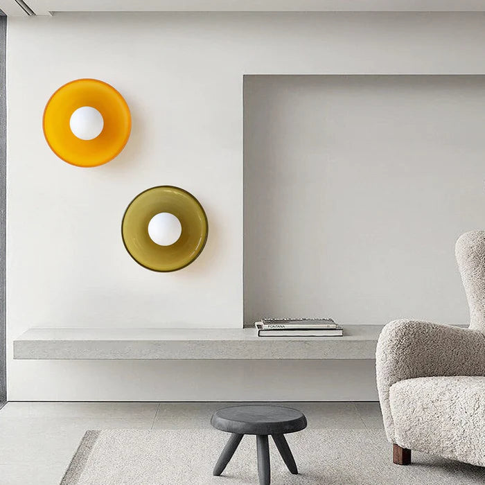 Levara - Lampada da soffitto rotonda moderna con paralume in vetro