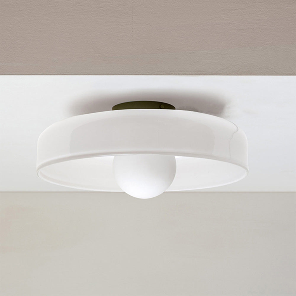 Levara - Lampada da soffitto rotonda moderna con paralume in vetro
