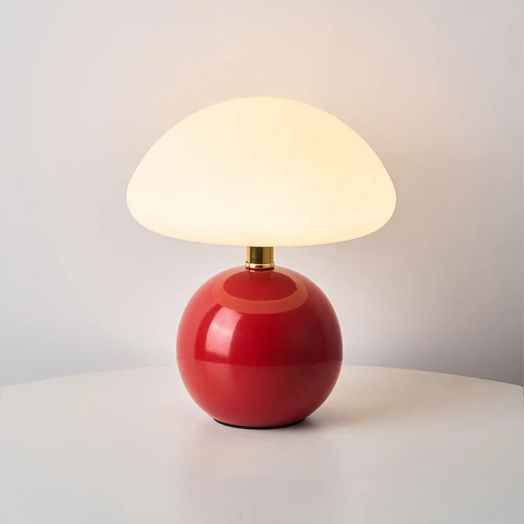 Murom - Lampe de table champignon avec base en céramique
