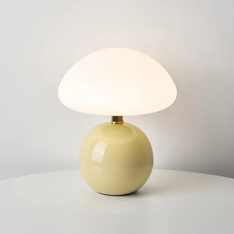 Murom - Lampe de table champignon avec base en céramique