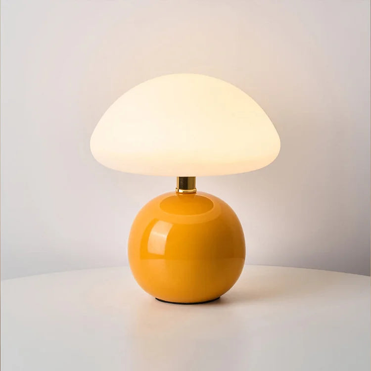 Murom - Lampe de table champignon avec base en céramique