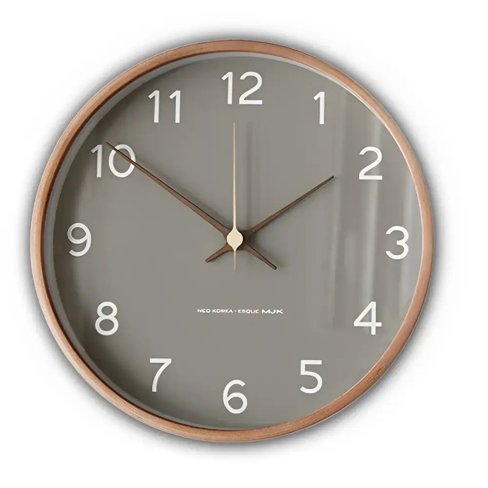 Scandinavian Round Wood Wall Clock Silent Non-Ticking - Image 2
