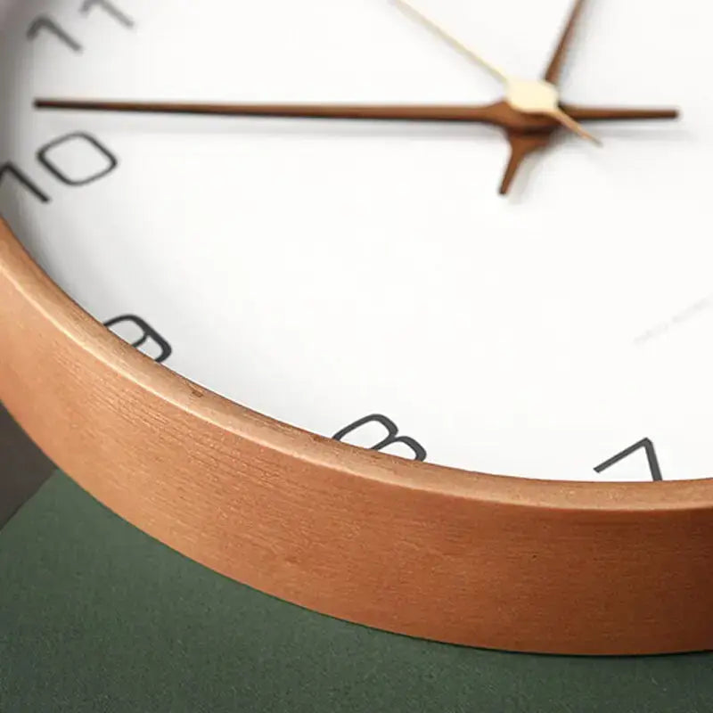 Scandinavian Round Wood Wall Clock Silent Non-Ticking - Image 6