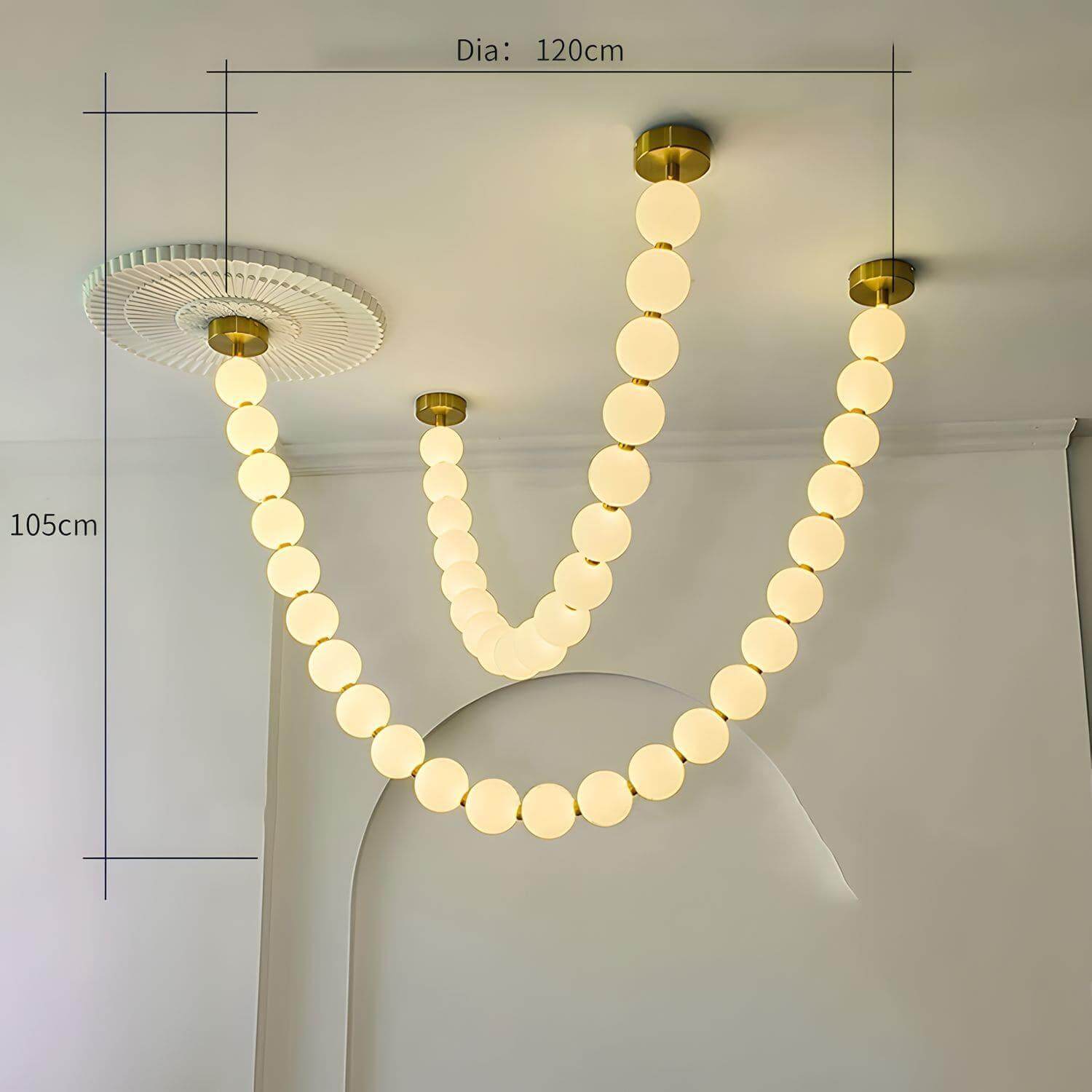 Ploura - Lampadario a perle