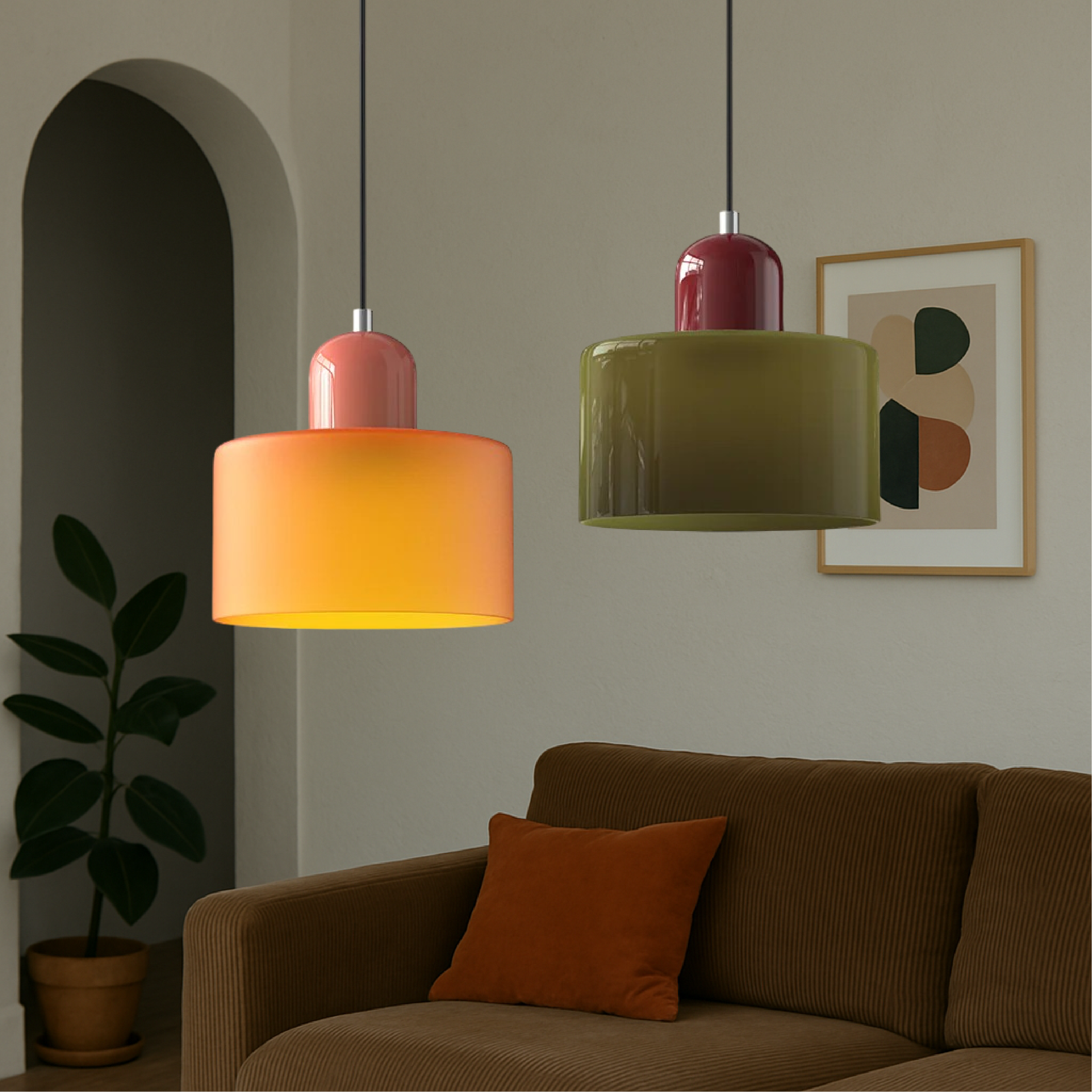 Niora – Lampada a sospensione cilindrica in vetro