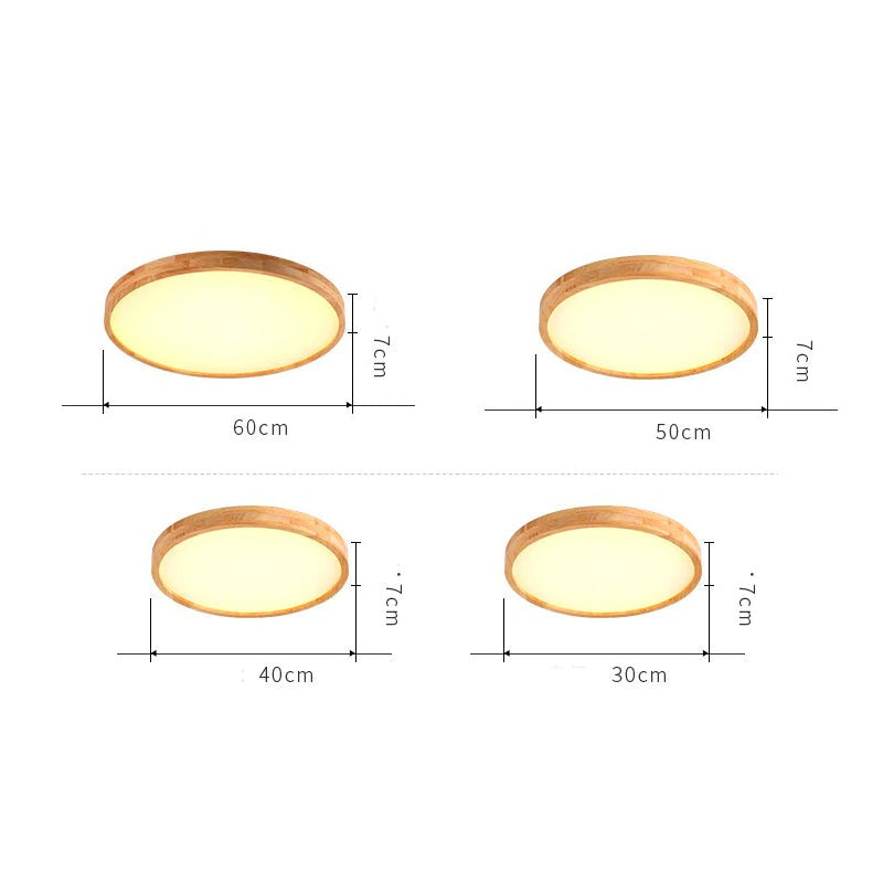 Nevek – Lampada da soffitto LED rotonda ultra piatta in legno