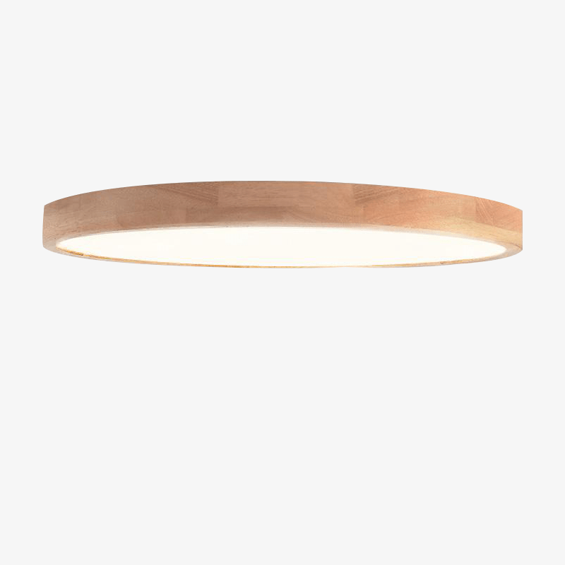 Nevek – Lampada da soffitto LED rotonda ultra piatta in legno