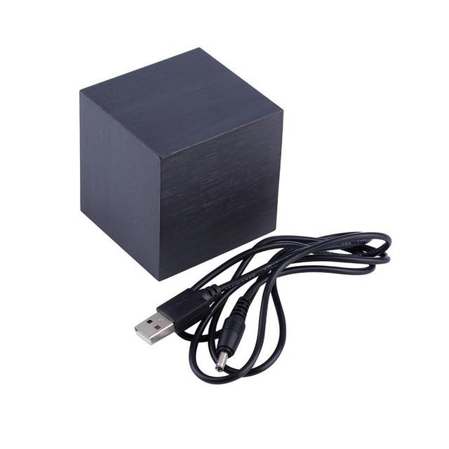Zenvora – Réveil cube en bois LED numérique
